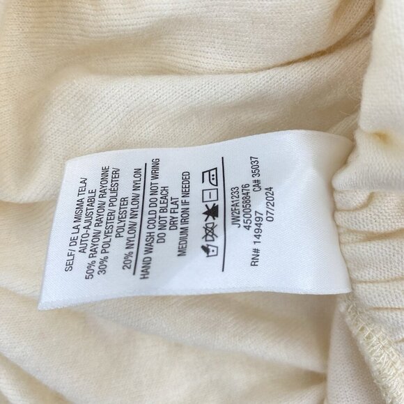 JOE’S JEANS SIZE LARGE LONG SLEEVE TWIST WRAP TOP CREAM Faux Wrap NWT SEE DESC - Picture 12 of 12